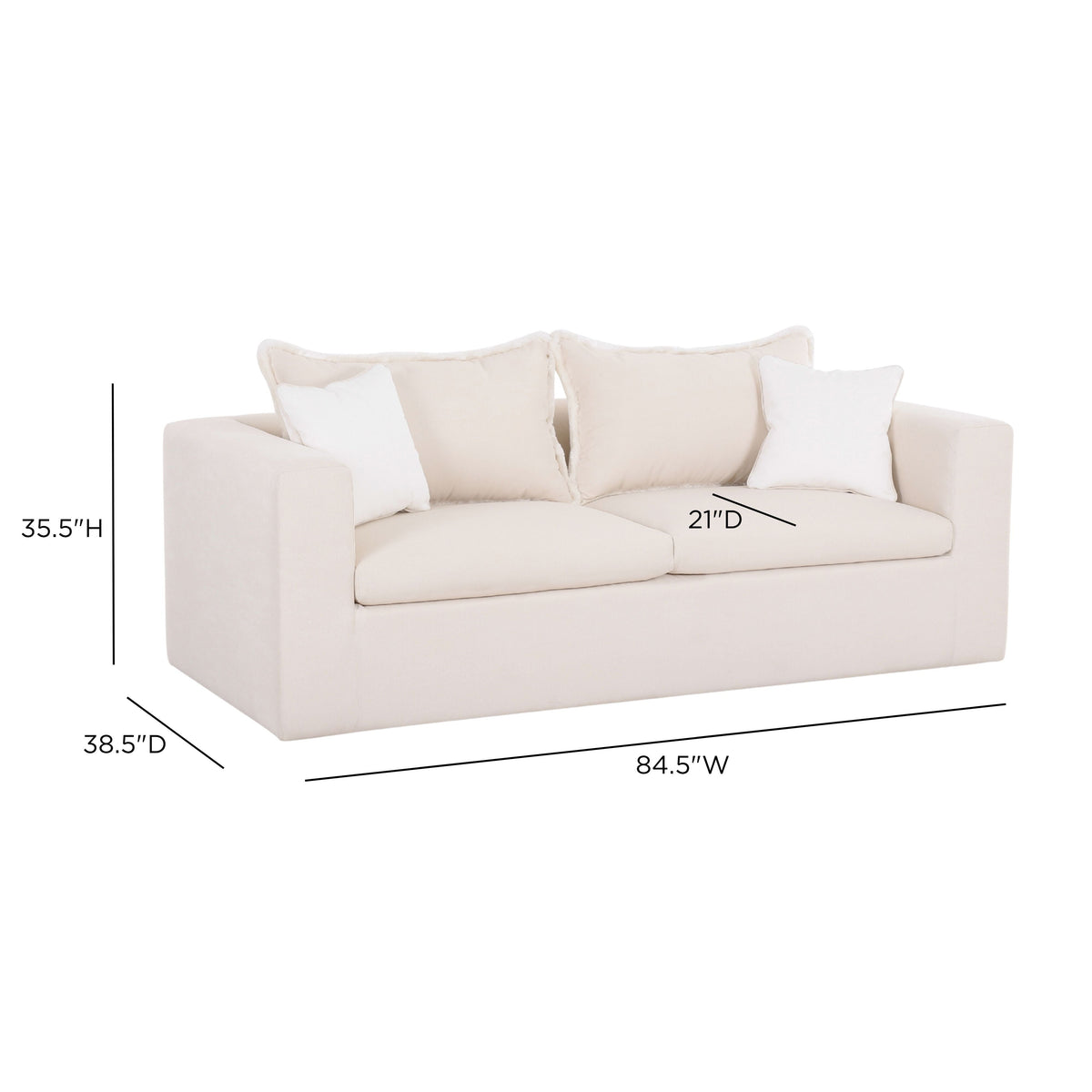 Salty 85" Cream Performance Petite Boucle Outdoor Sofa by TOV Furniture – photo 7 of 7