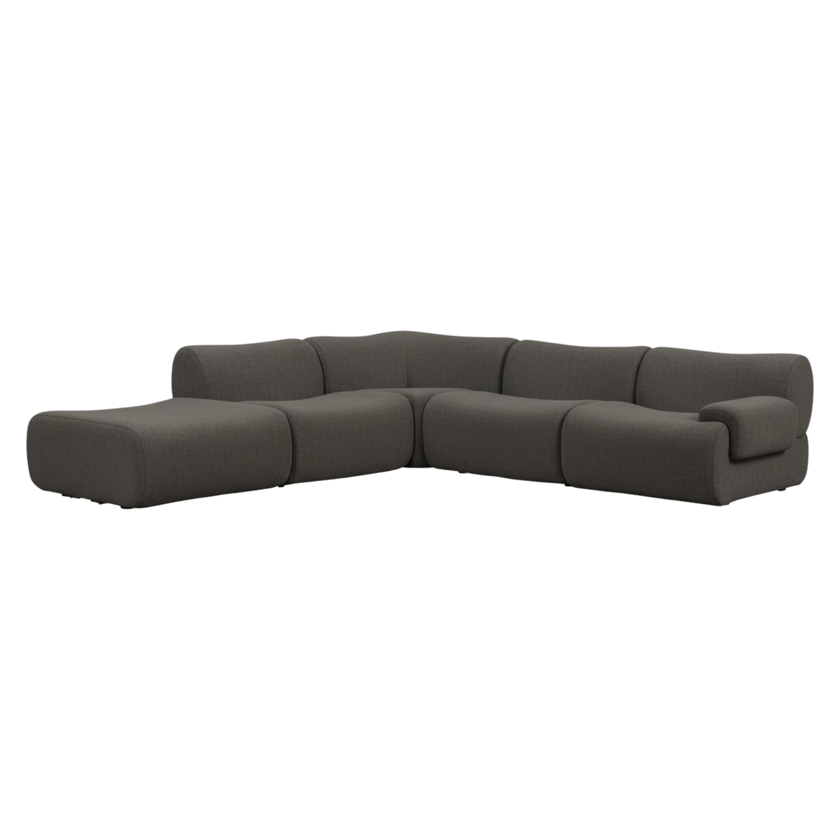 Zenith Charcoal Gray Upcycled Fabric Modular LAF Sectional by TOV Furniture – photo 3 of 8