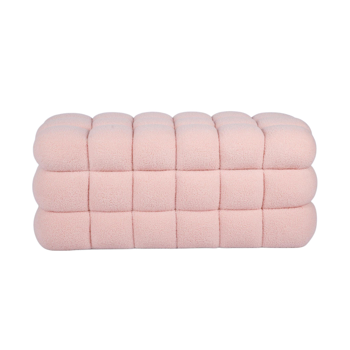 Anita 38.5" Pink Shearling Storage Bench With Reversible Tray Top by TOV Furniture – photo 1 of 10