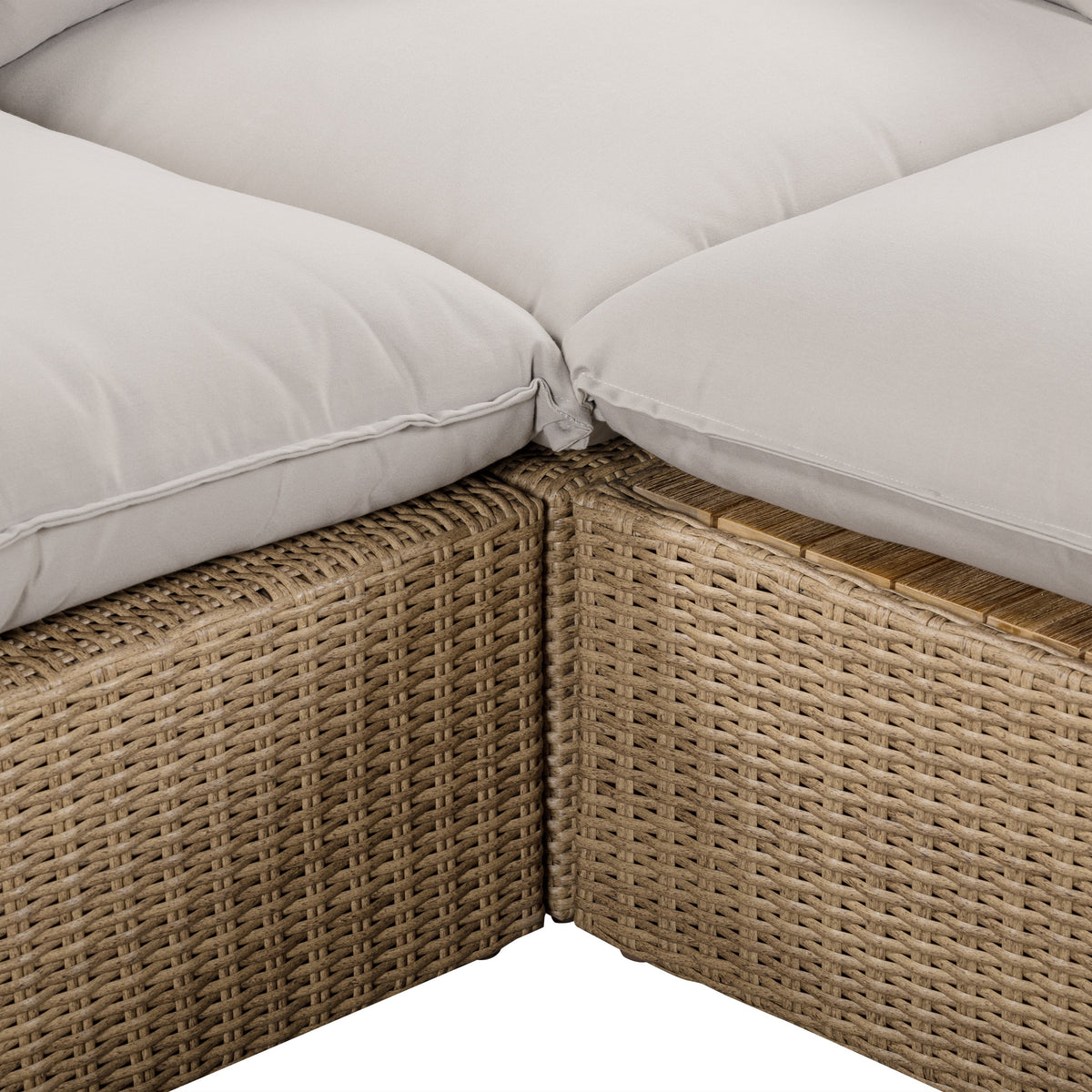 Cali Light Gray Fabric & Brown Wicker Modular Outdoor Sectional by TOV Furniture – photo 5 of 10
