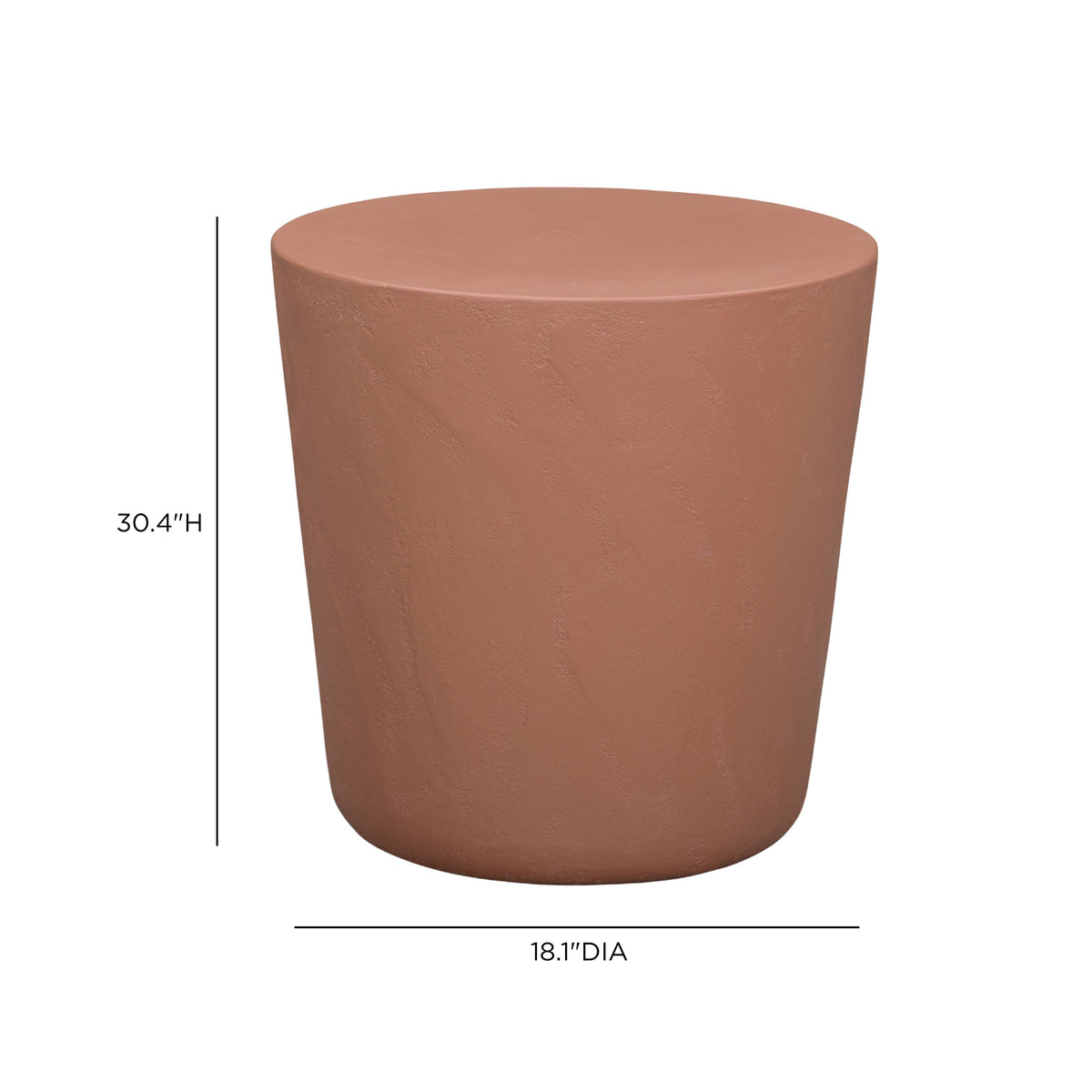 Margot Red Terracotta Indoor/Outdoor Concrete Stool by TOV Furniture – photo 5 of 5