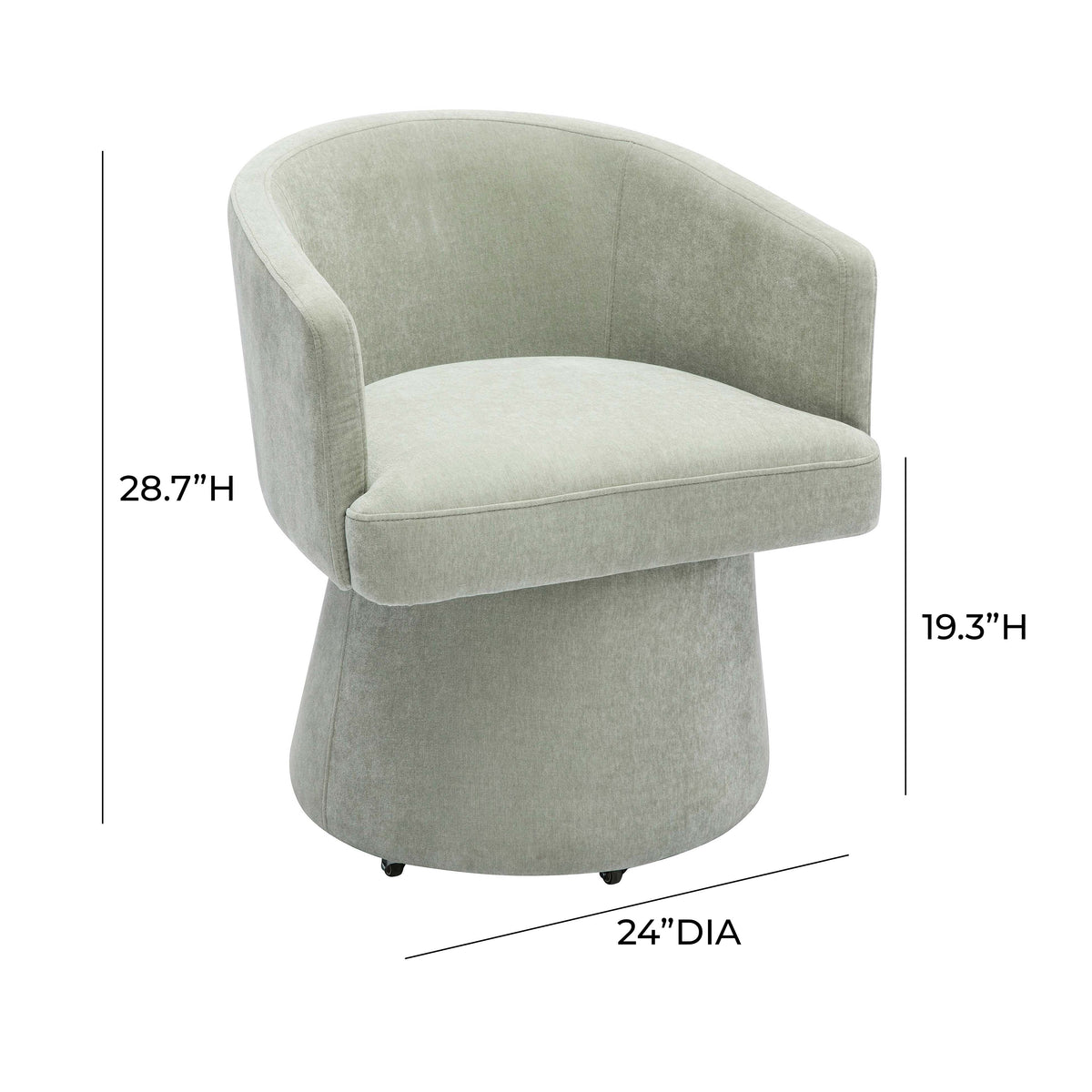 Kristen Rolling Desk Chair in Green by TOV Furniture – photo 6 of 8