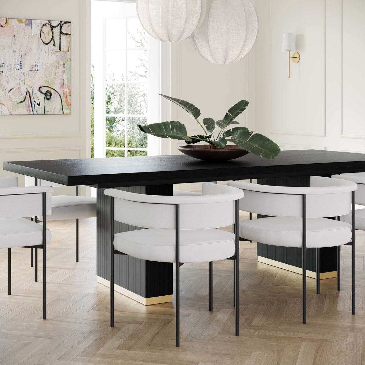 Chelsea Black Oak Rectangular Dining Table by TOV Furniture – photo 9 of 9