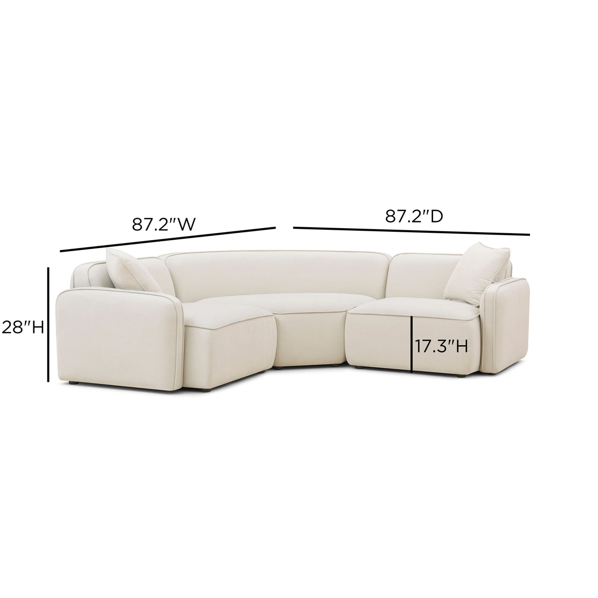 Travie 3-Piece Sand Upcycled Performance Linen Modular L-Sectional by TOV Furniture – photo 6 of 6