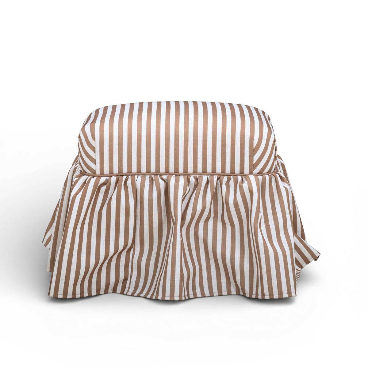 Gertrude Brown Striped Linen Ottoman by TOV Furniture – photo 1 of 6