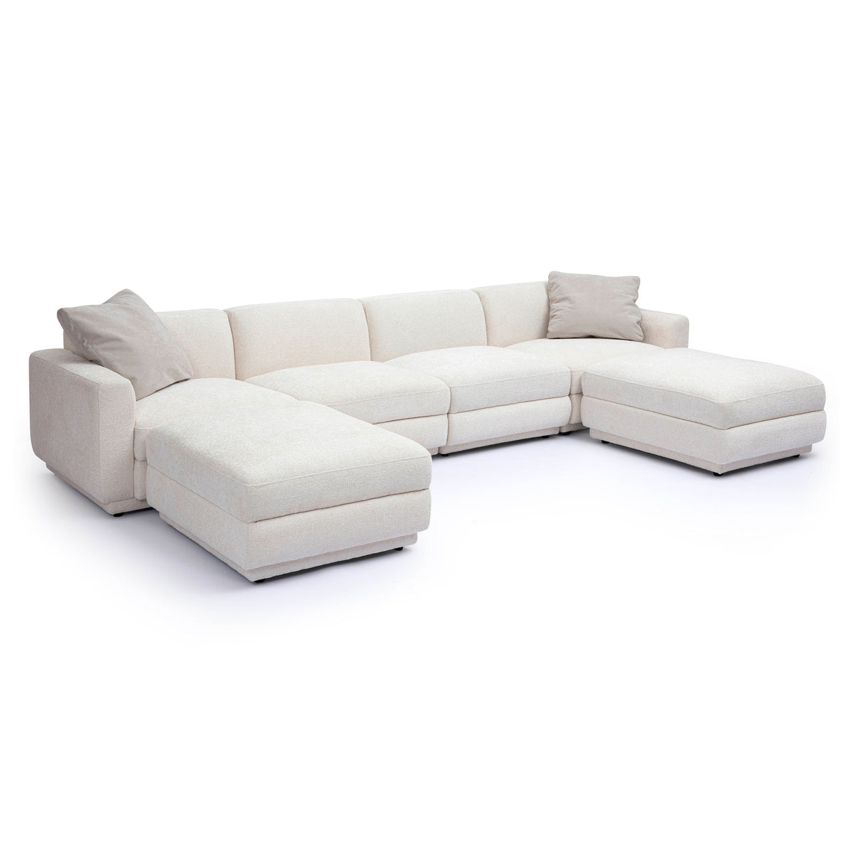 Perry 6-Piece Cream Performance Chenille Modular U-Sectional by TOV Furniture – photo 3 of 6
