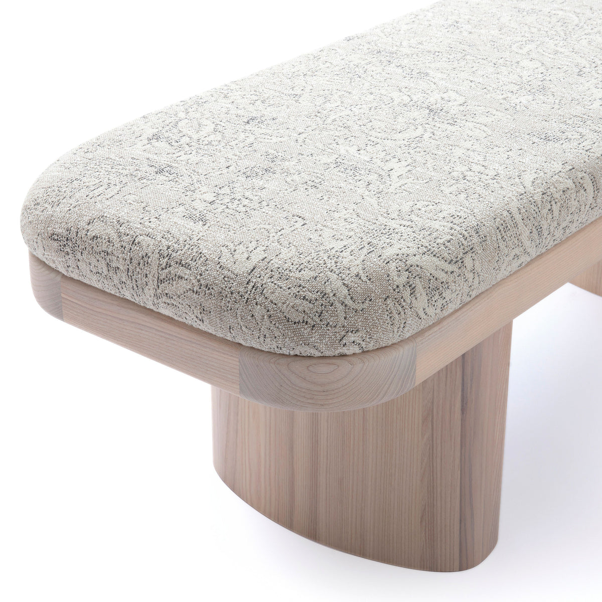 Ollie 48" Neutral Floral Jacquard Bench by TOV Furniture – photo 4 of 6