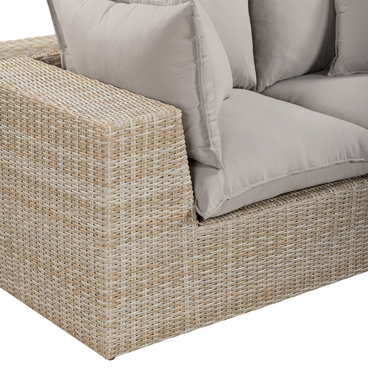 Cali Light Gray Fabric & Natural Wicker Modular Outdoor Sectional by TOV Furniture – photo 4 of 7