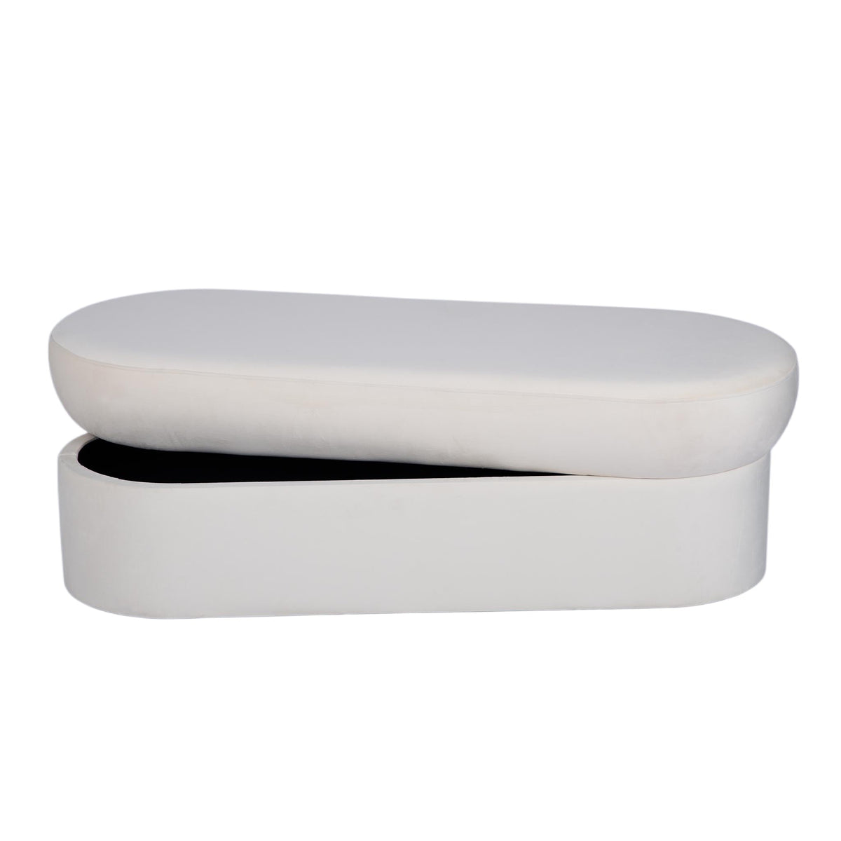 Andrea Cream Performance Velvet 50" Storage Bench by TOV Furniture – photo 3 of 7