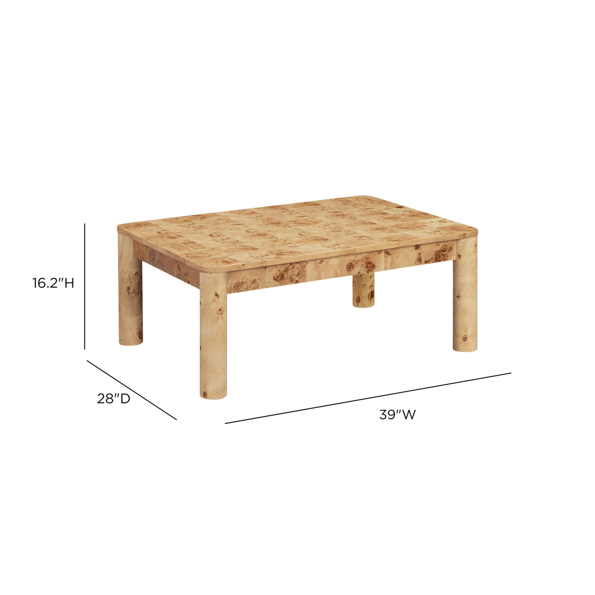 Berri 39" Natural Burl Coffee Table by TOV Furniture – photo 6 of 6