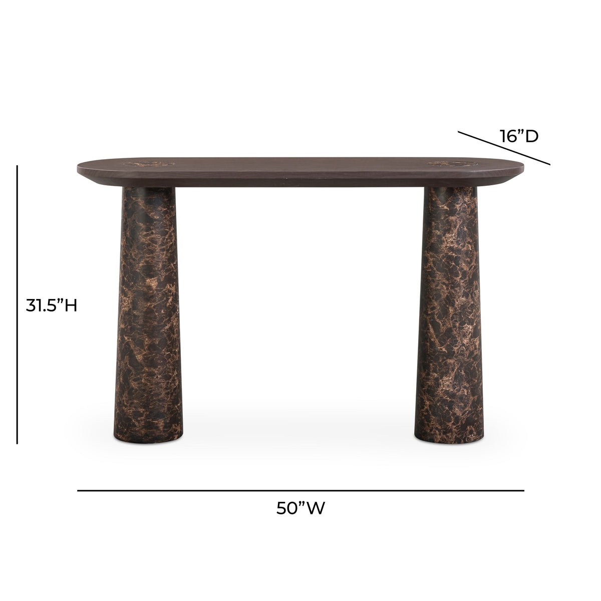 Braya 50" Faux Emperador Marble Console Table by TOV Furniture – photo 6 of 6