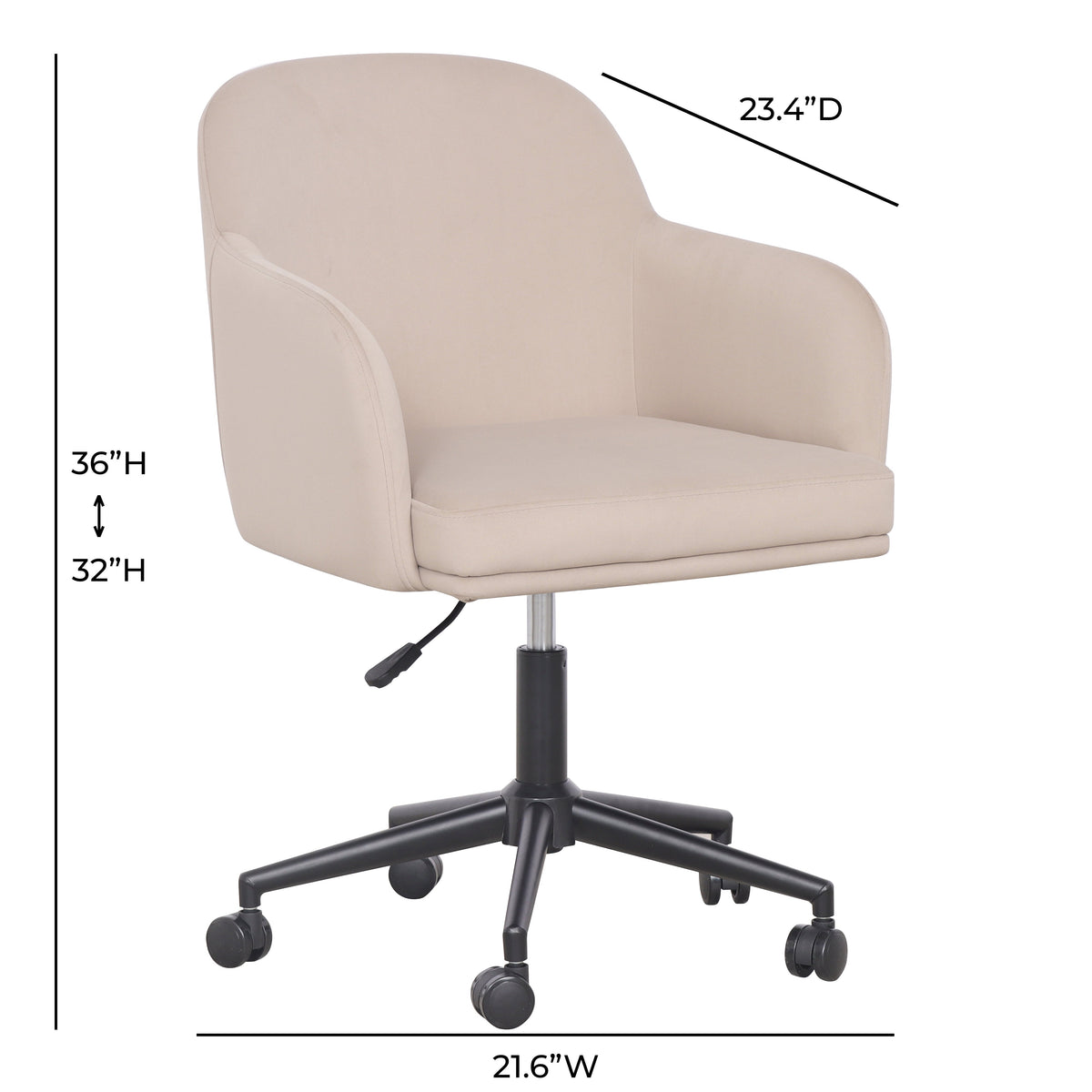 Sydney Office Desk Chair in Taupe by TOV Furniture – photo 7 of 7