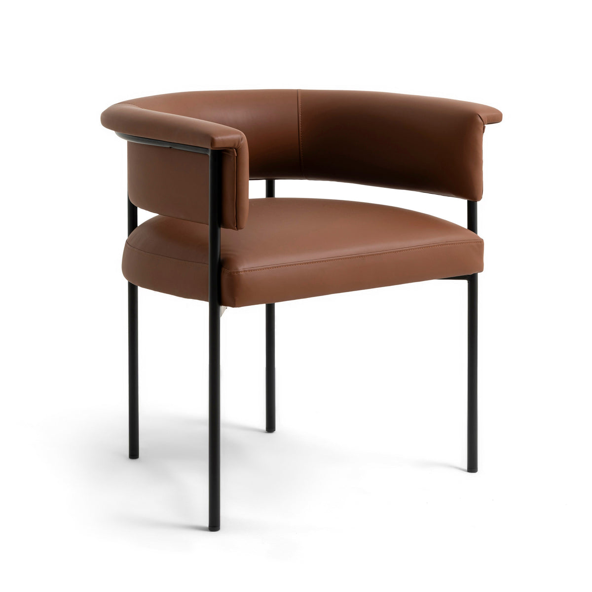 Taylor Saddle Brown Performance Vegan Leather Dining Chair by TOV Furniture – photo 1 of 8