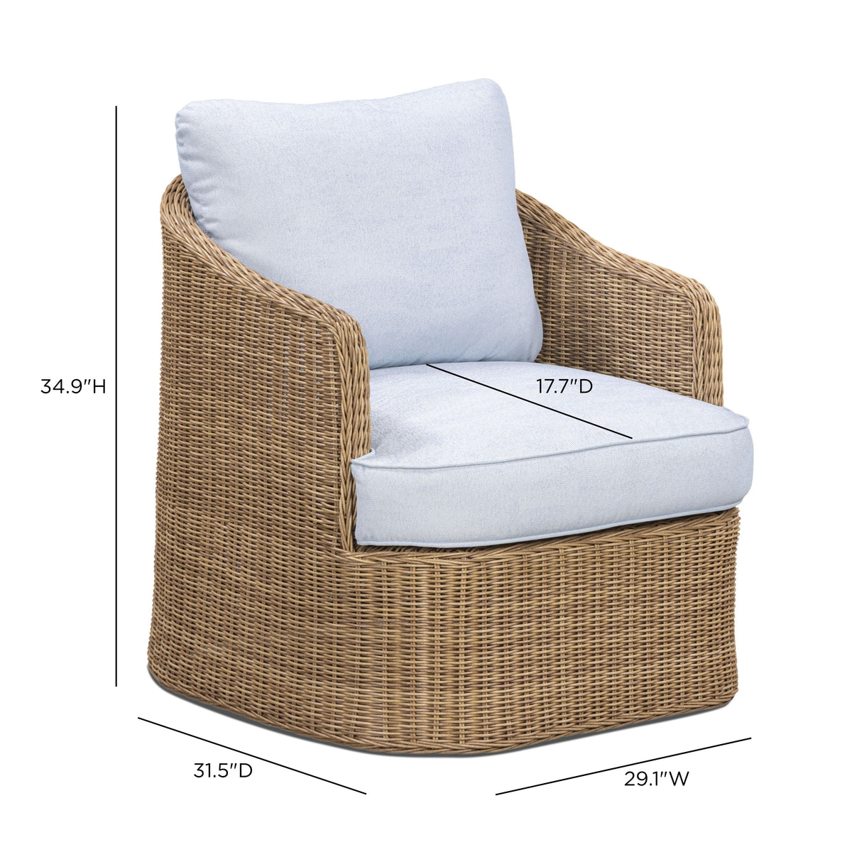 Axel Blue Boucle Outdoor Accent Chair by TOV Furniture – photo 7 of 7