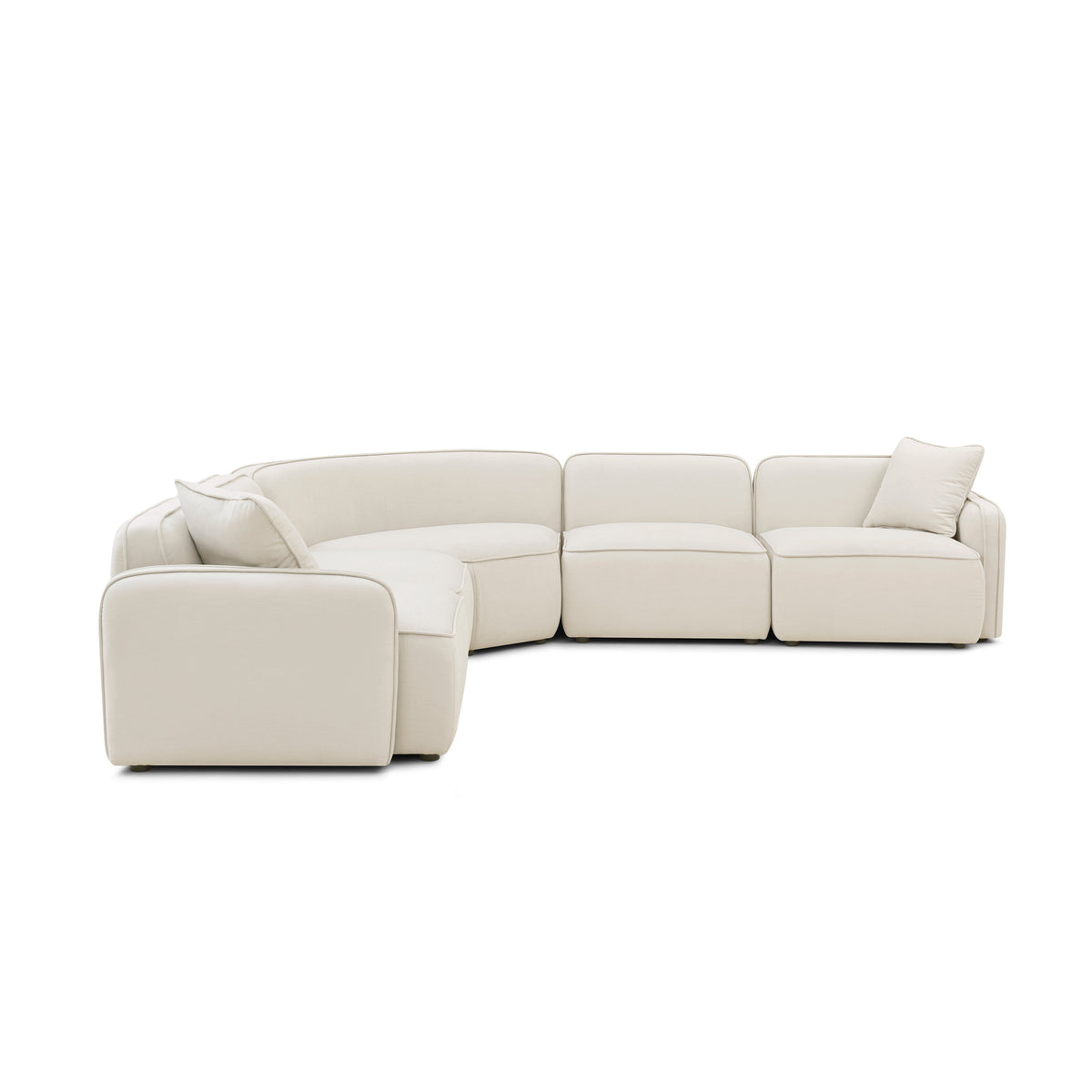 Travie 5-Piece Sand Upcycled Performance Linen Modular Large L-Sectional by TOV Furniture – photo 3 of 6
