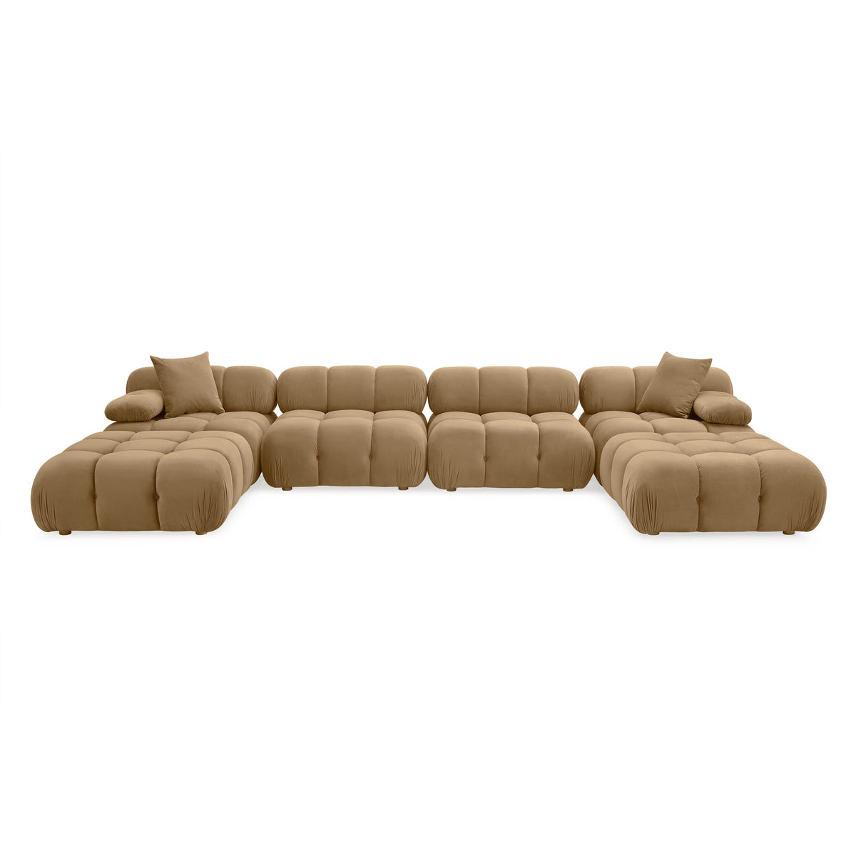 Calliope 6-piece Cafe Au Lait Performance Velvet Modular U-Sectional by TOV Furniture – photo 1 of 6