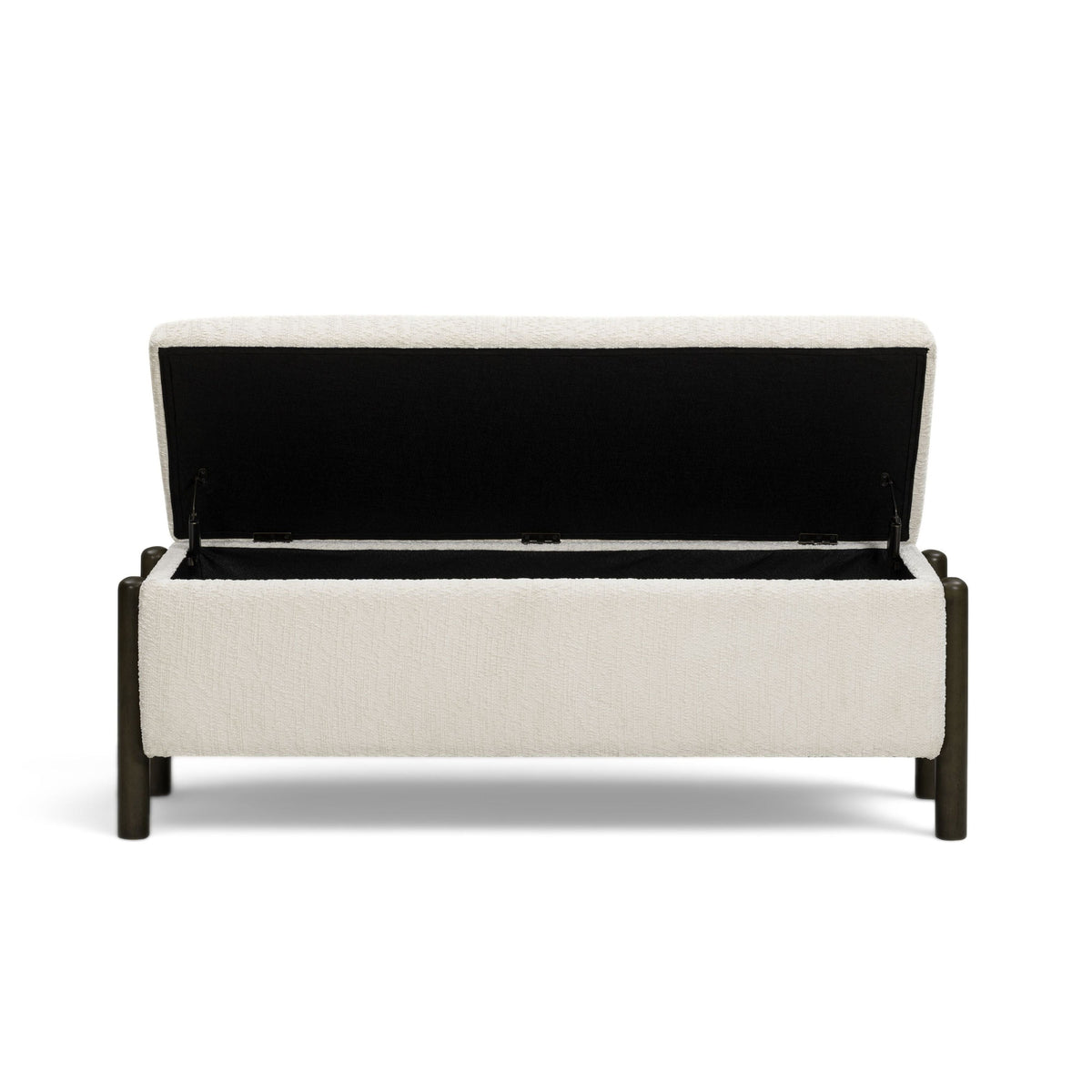 Abby 52" Cream Nubby Fabric Storage Bench by TOV Furniture – photo 7 of 8