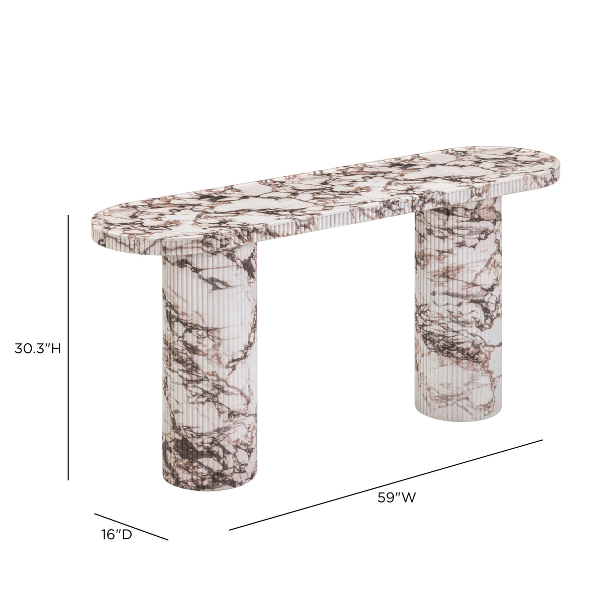 Darcy 59" Faux Breccia Capraia Indoor/Outdoor Console Table by TOV Furniture – photo 6 of 6