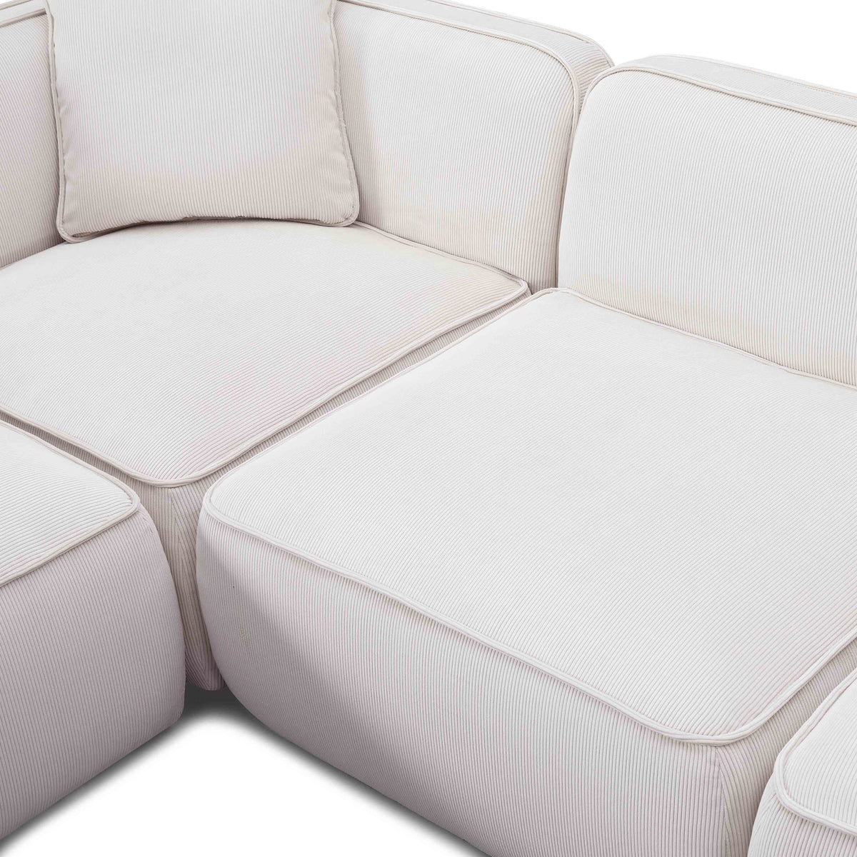 Travie White Sand Performance Corduroy Velvet Modular L-Sectional by TOV Furniture – photo 5 of 7