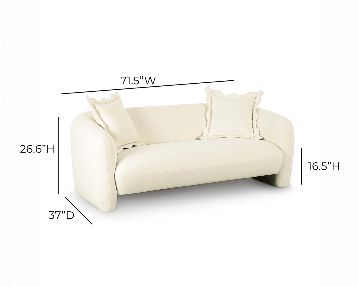 Lou 71.5" Cream Performance Velvet Loveseat by TOV Furniture – photo 5 of 5