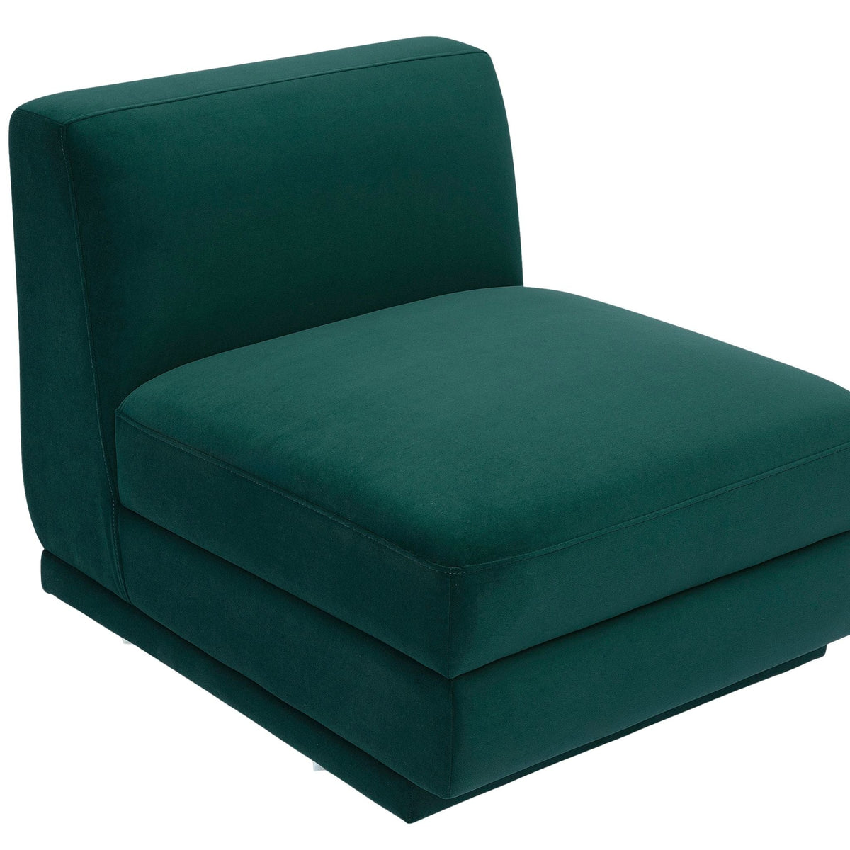Perry Deep Green Performance Velvet Modular Armless Chair by TOV Furniture – photo 3 of 6