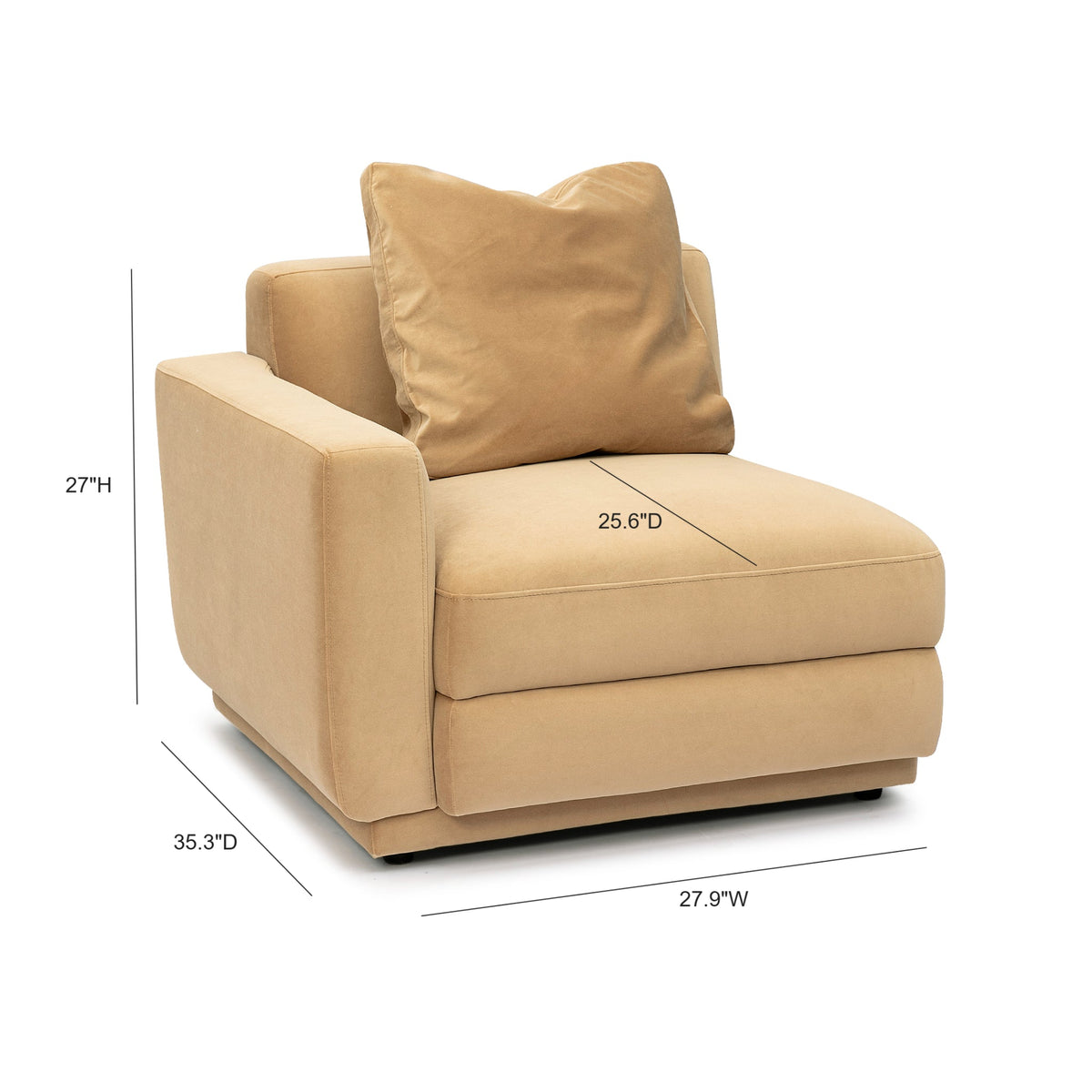 Perry Tan Performance Velvet Modular LAF Corner Chair by TOV Furniture – photo 6 of 6