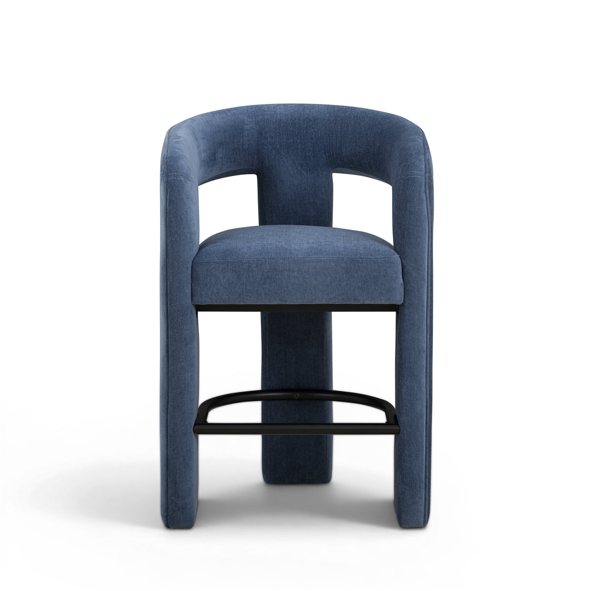 Malone Denim Blue Performance Chenille Counter Stool by TOV Furniture – photo 1 of 7