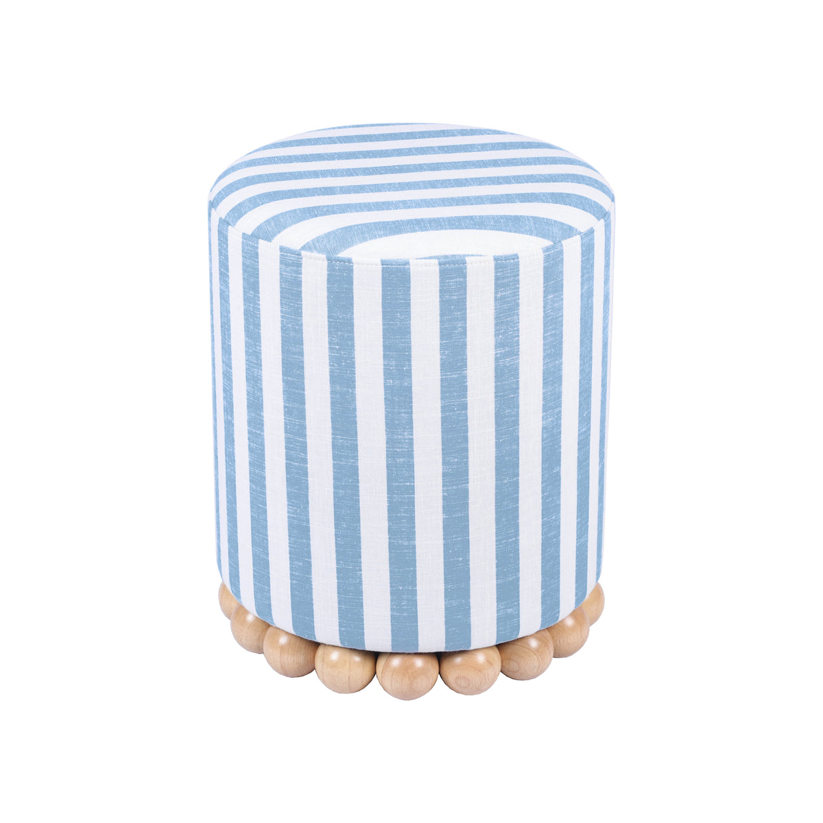 Dex Pastel Blue Striped Linen Ottoman by TOV Furniture – photo 4 of 8