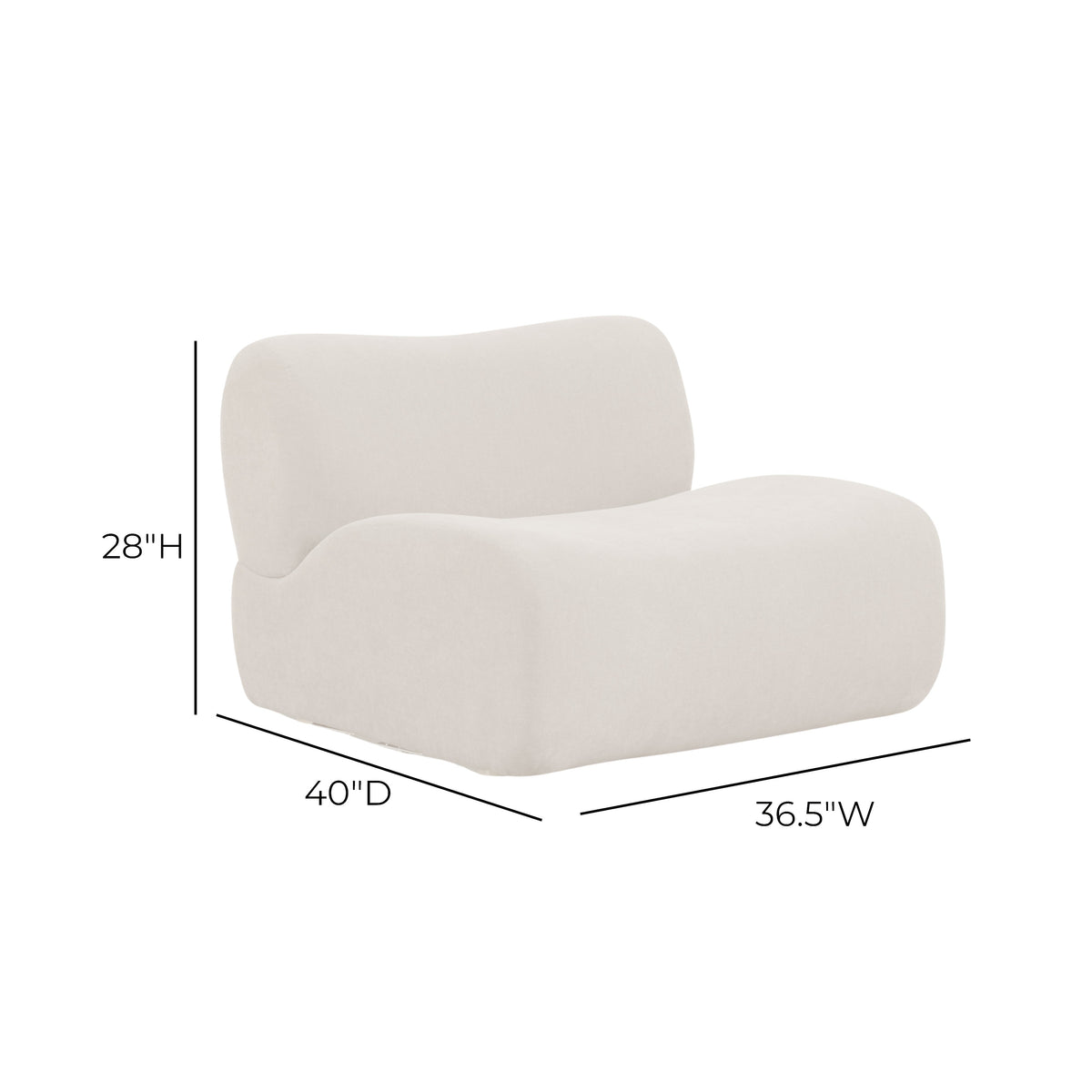 Zenith Cream Upcycled Contract-Grade Fabric Armless Chair by TOV Furniture – photo 4 of 7