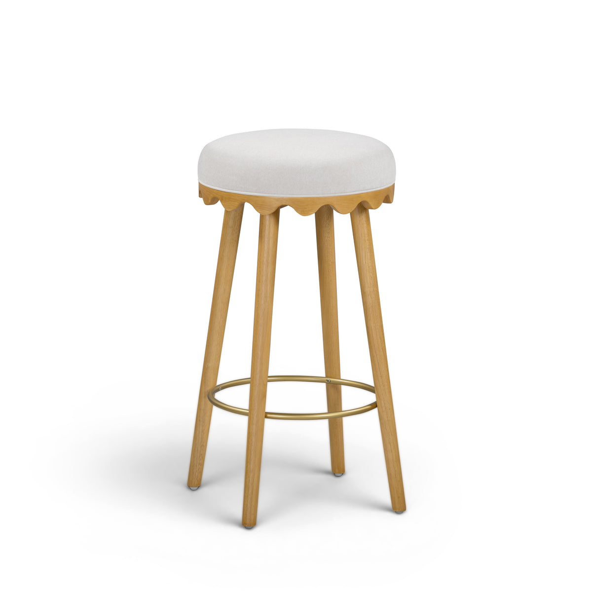 Oodle Cream Performance Vegan Mohair Natural Bar Stool by TOV Furniture – photo 2 of 6