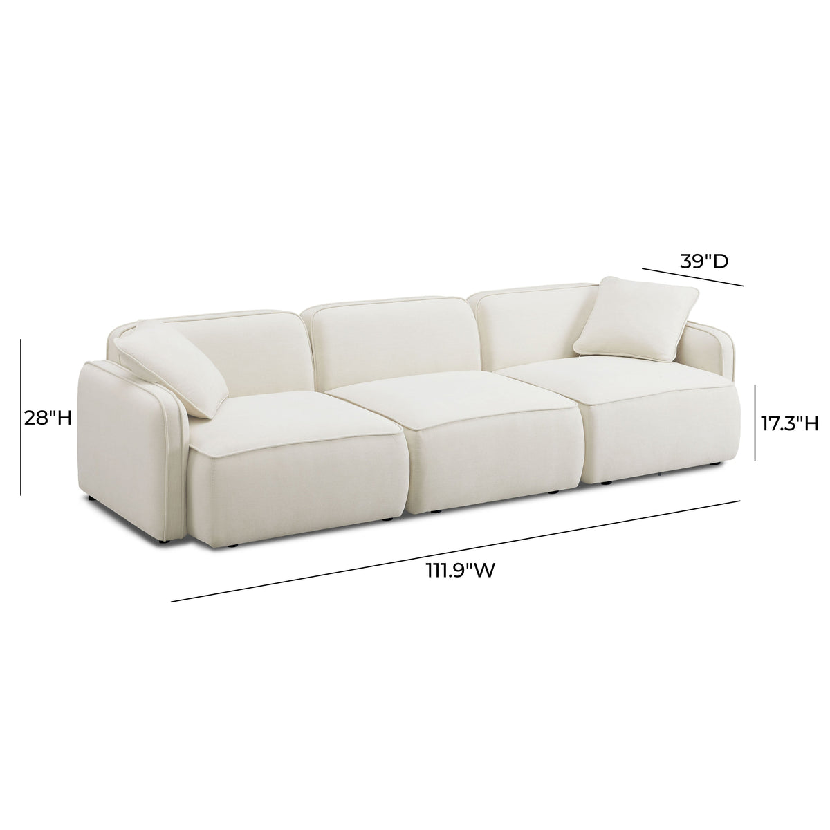 Travie Sand Upcycled Performance Linen Modular Sofa by TOV Furniture – photo 6 of 7