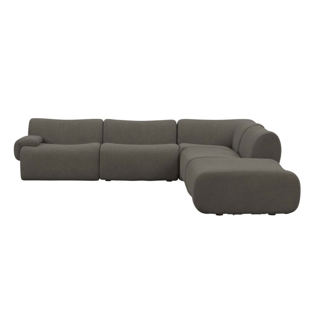 Zenith Charcoal Gray Upcycled Fabric Modular RAF Sectional by TOV Furniture – photo 1 of 9