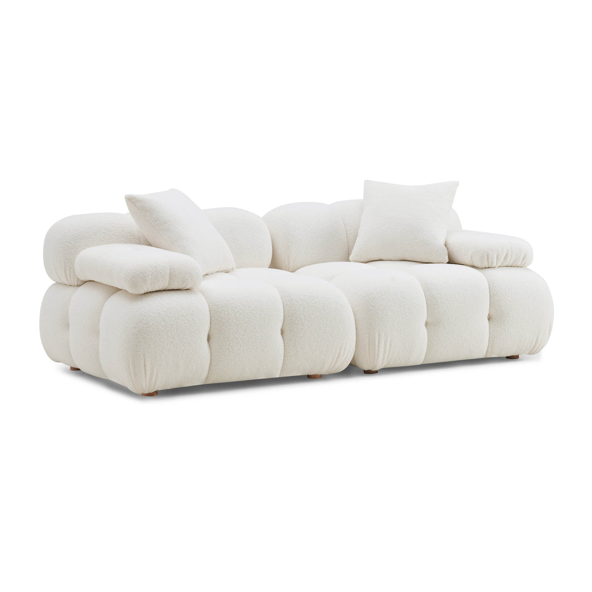 Calliope Cream Performance Vegan Shearling Modular Loveseat by TOV Furniture – photo 2 of 6