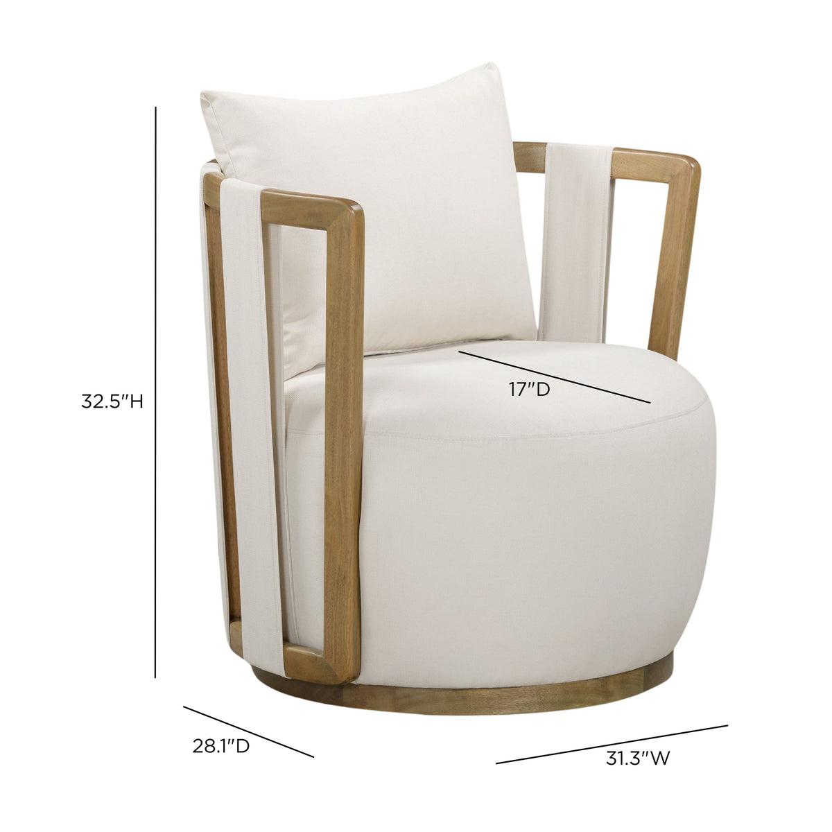 Paolo Cream Upcycled Basketweave Fabric Outdoor Accent Chair by TOV Furniture – photo 6 of 6