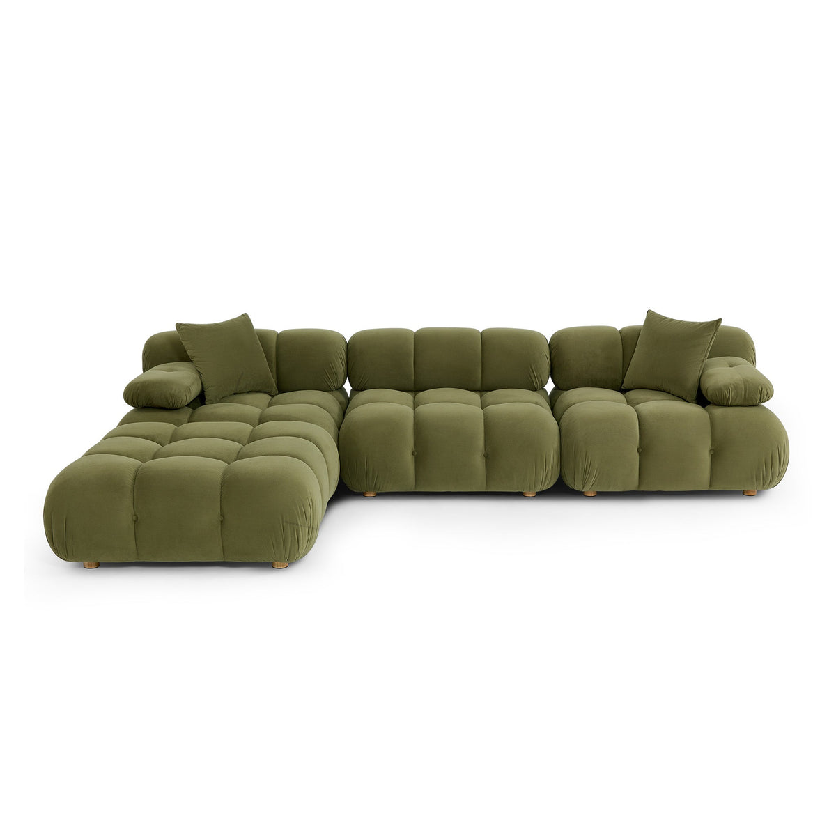 Calliope Olive Green Performance Velvet 4-piece Modular Sectional by TOV Furniture – photo 1 of 8