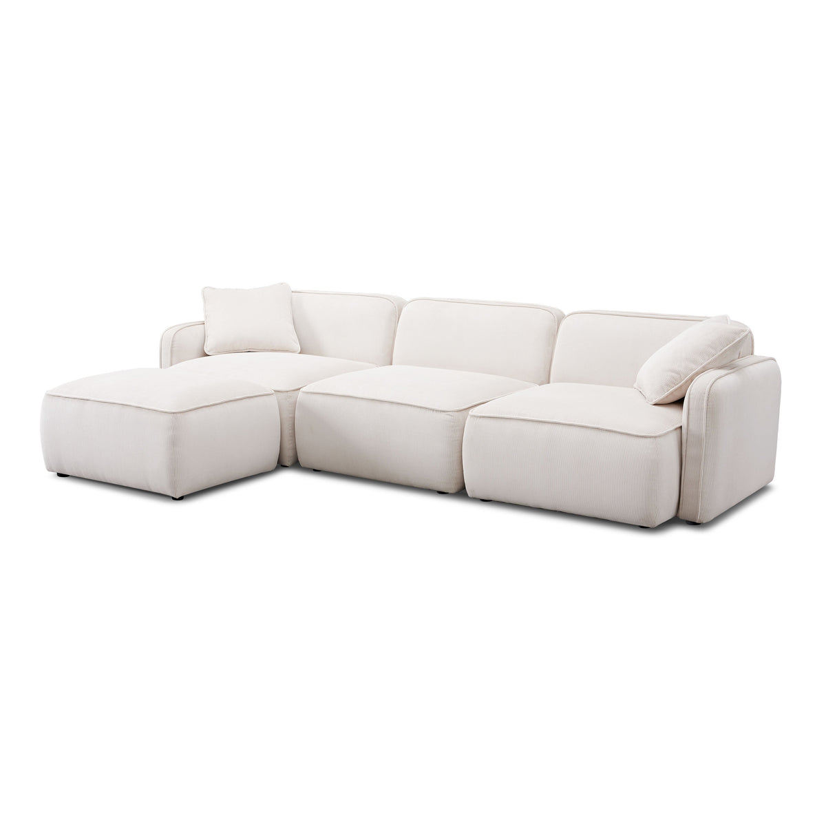 Travie White Sand Performance Corduroy Velvet 4-Piece Modular Sectional by TOV Furniture – photo 4 of 10