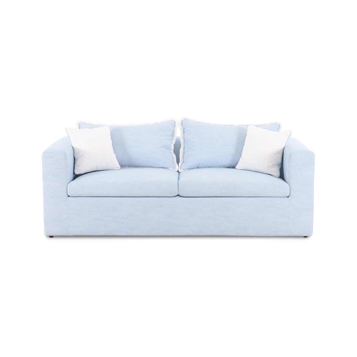 Salty 85" Light Blue Performance Petite Boucle Outdoor Sofa by TOV Furniture – photo 1 of 7