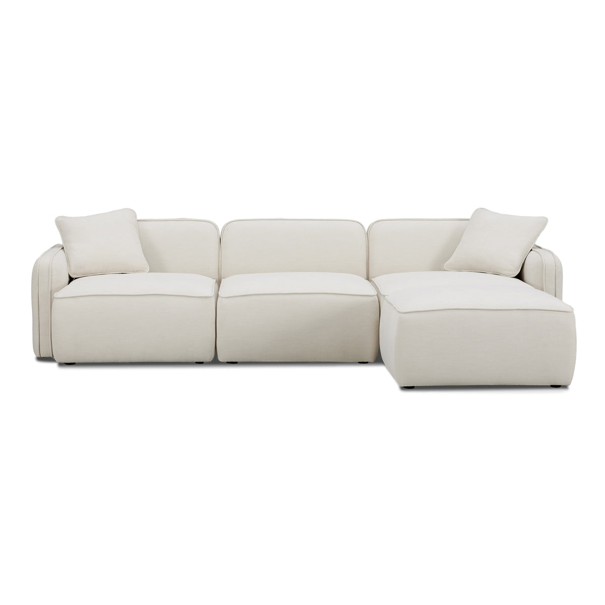 Travie 4-Piece Sand Upcycled Performance Linen Modular Sectional by TOV Furniture – photo 1 of 10