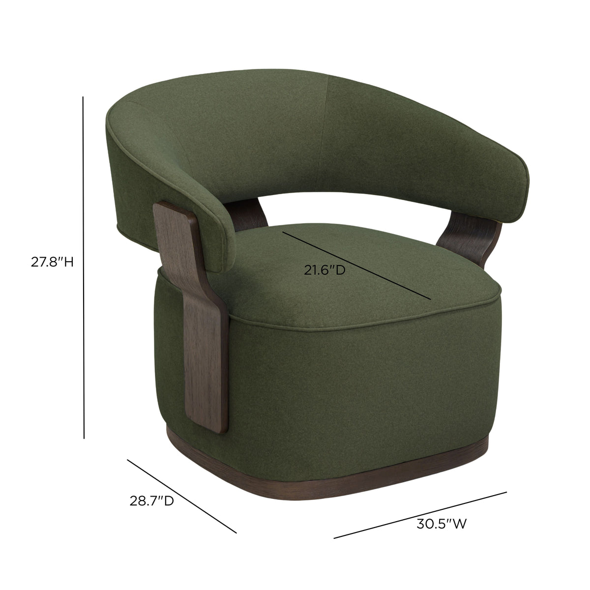 Madison Dark Green Performance Vegan Mohair Swivel Accent Chair by TOV Furniture – photo 8 of 8