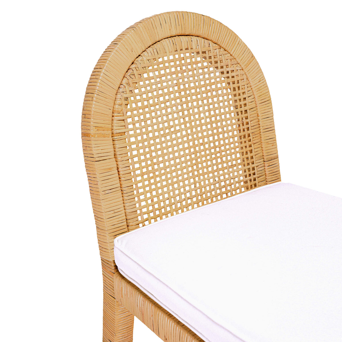Amara Natural Rattan and Performance Fabric Arched Back Dining Chair by TOV Furniture – photo 6 of 8