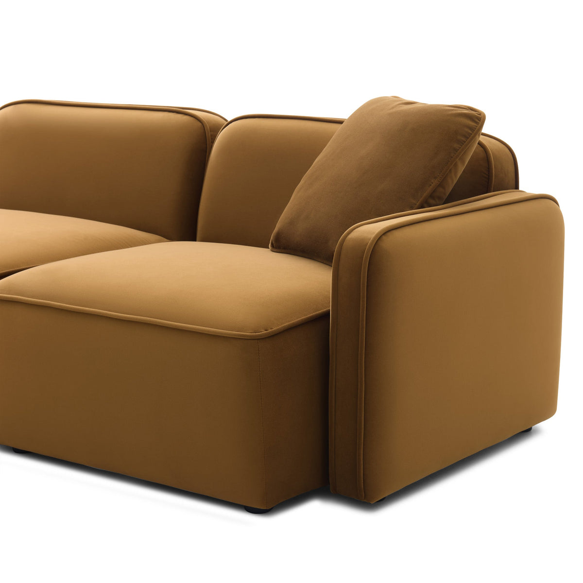 Travie 78" Honey Performance Velvet Modular Loveseat by TOV Furniture – photo 4 of 5