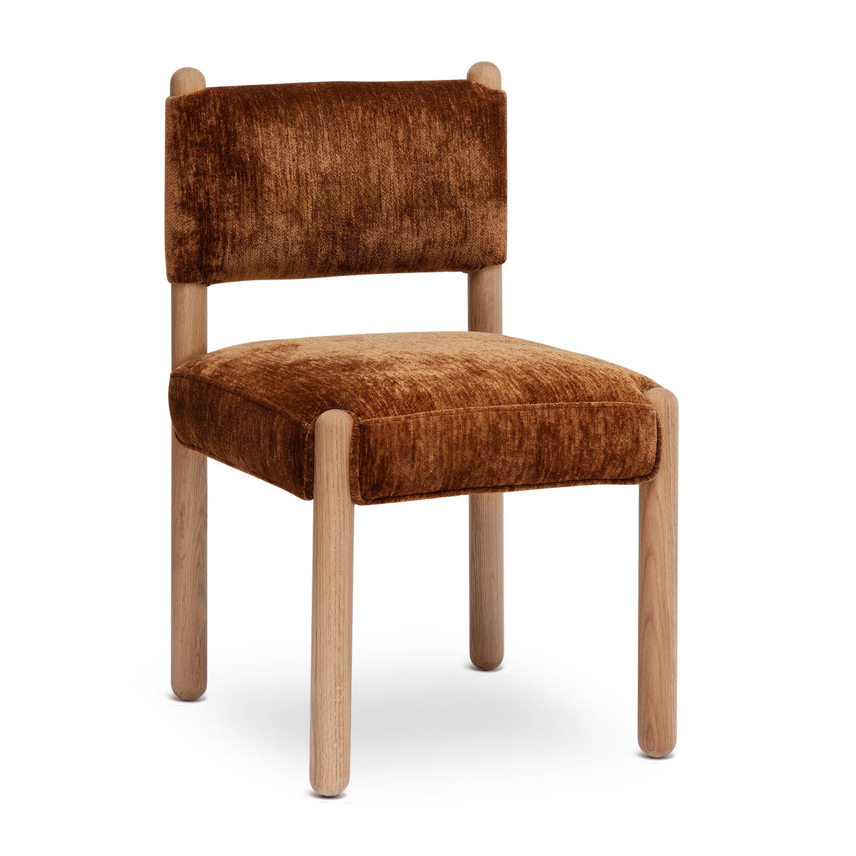 Bruno Bronze Thick Performance Chenille Straight Back Dining Chair by TOV Furniture – photo 1 of 7