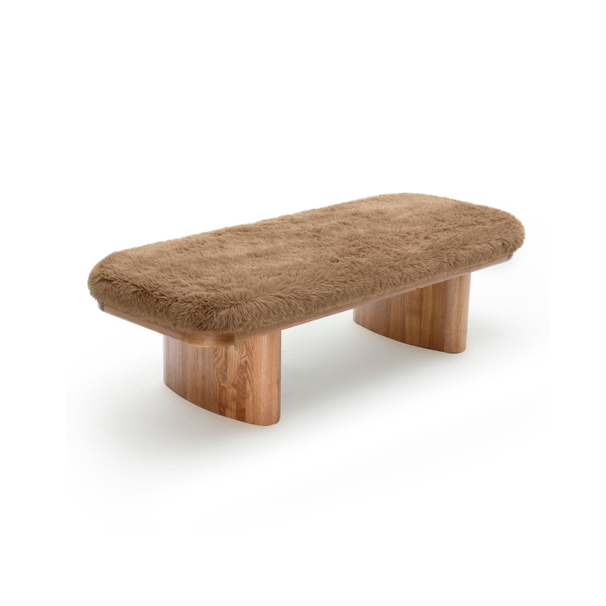 Ollie Taupe Contract-Grade Straight Vegan Shearling Large Bench by TOV Furniture – photo 4 of 7