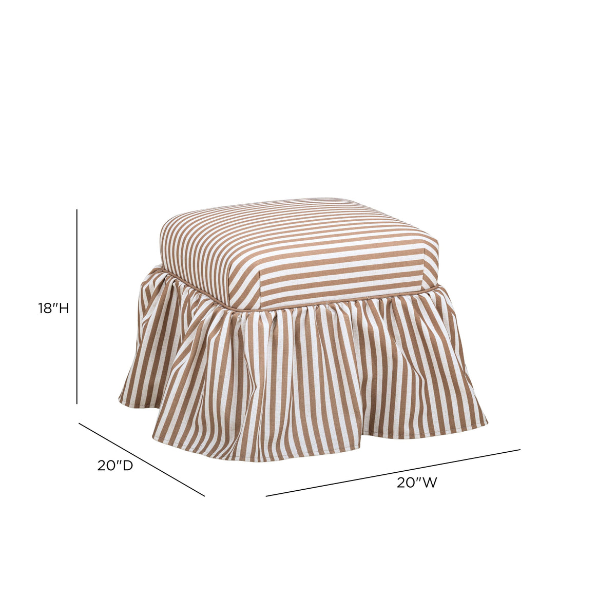 Gertrude Brown Striped Linen Ottoman by TOV Furniture – photo 6 of 6