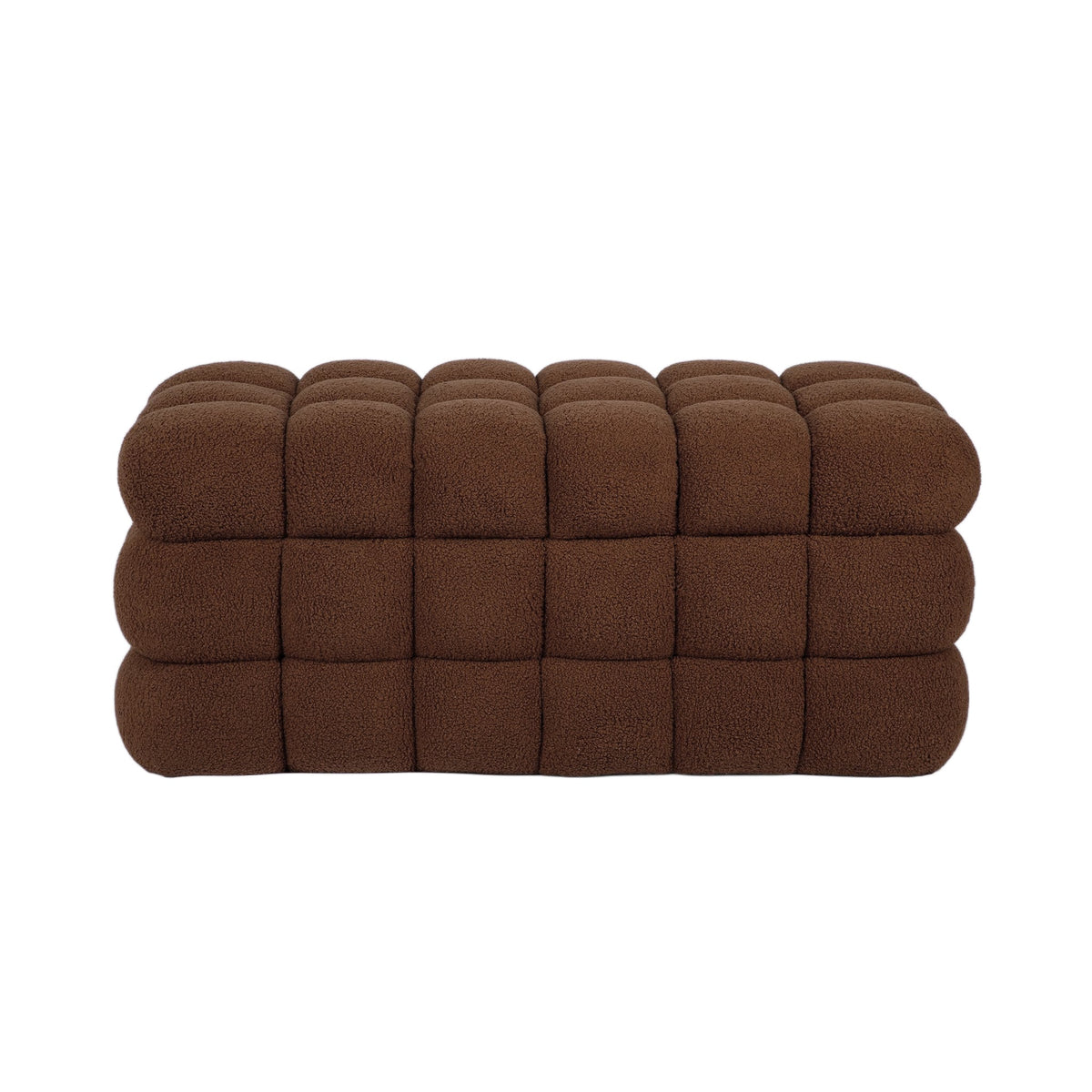 Anita 38.5" Brown Shearling Storage Bench With Reversible Tray Top by TOV Furniture – photo 1 of 9