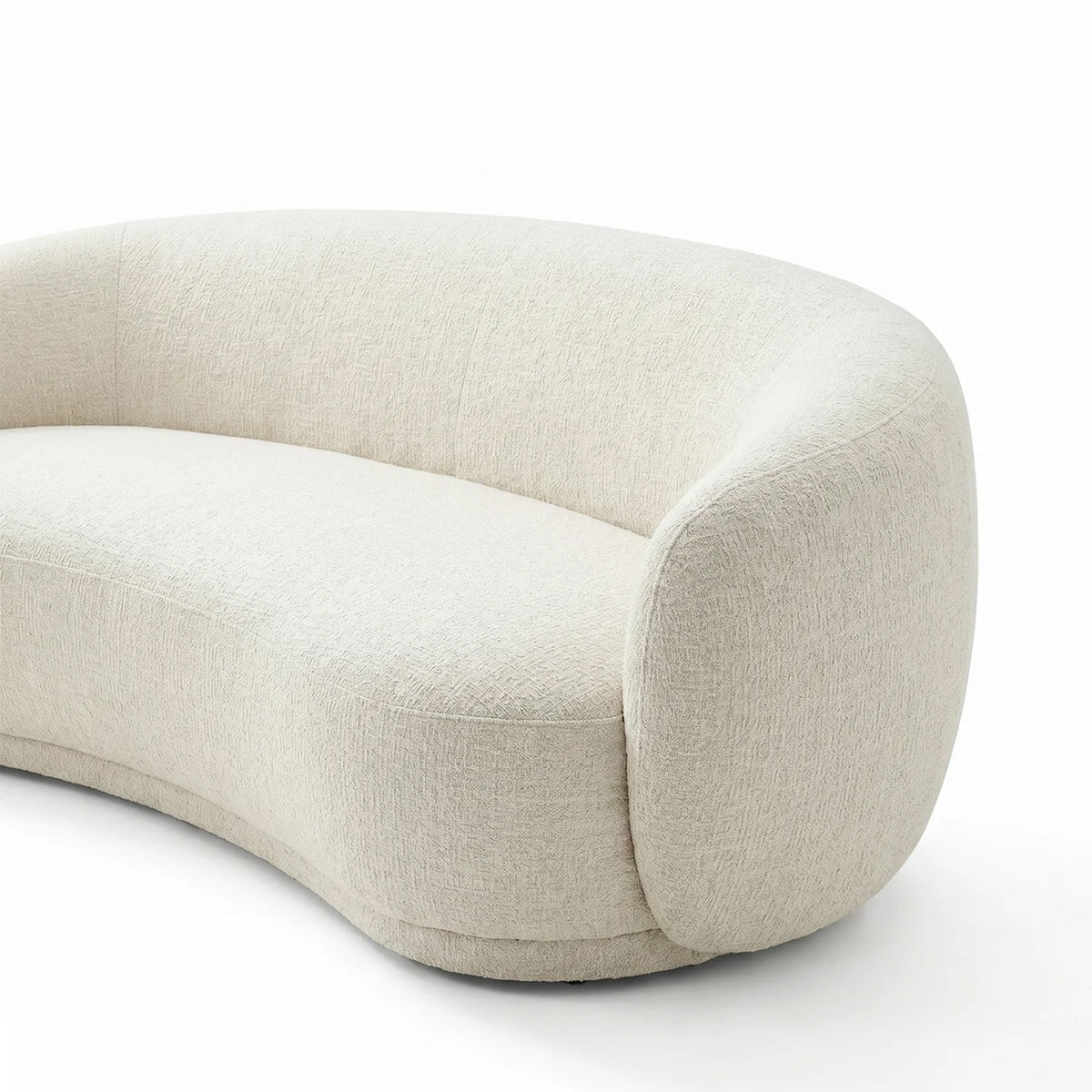 Kendall 120" Cream Textured Chenille Sofa by TOV Furniture – photo 4 of 7