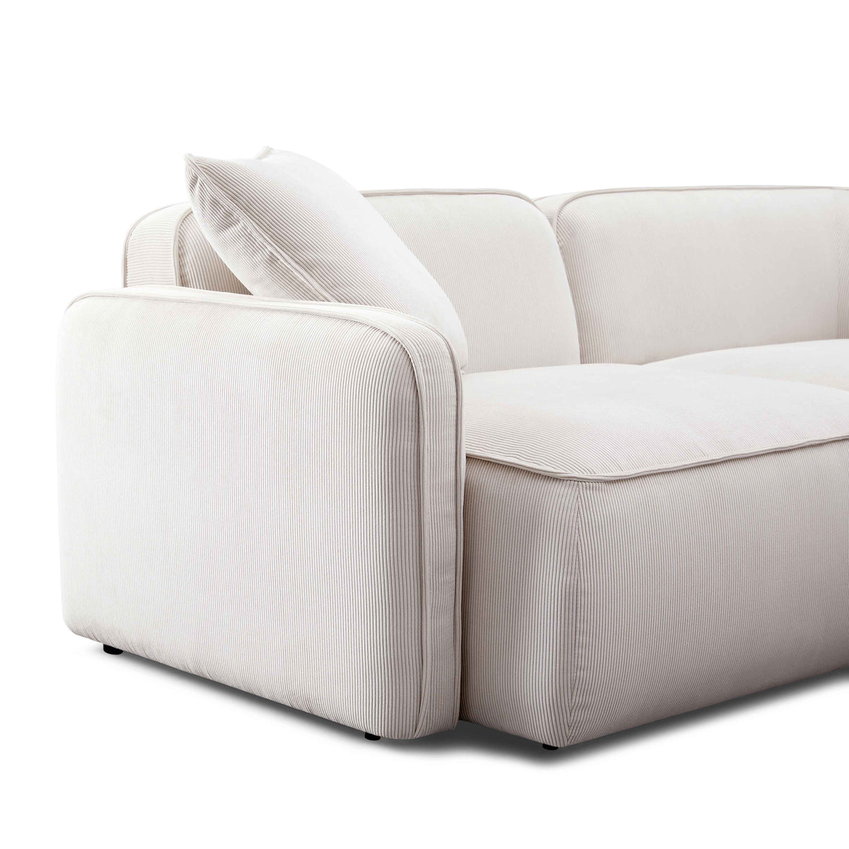 Travie White Sand Performance Corduroy Velvet Modular Loveseat by TOV Furniture – photo 5 of 7