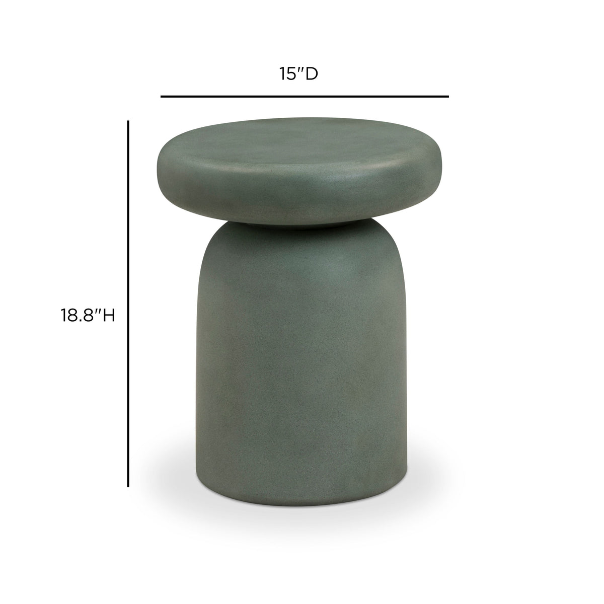 Lydia Green Concrete Indoor/Outdoor Side Table by TOV Furniture – photo 5 of 6