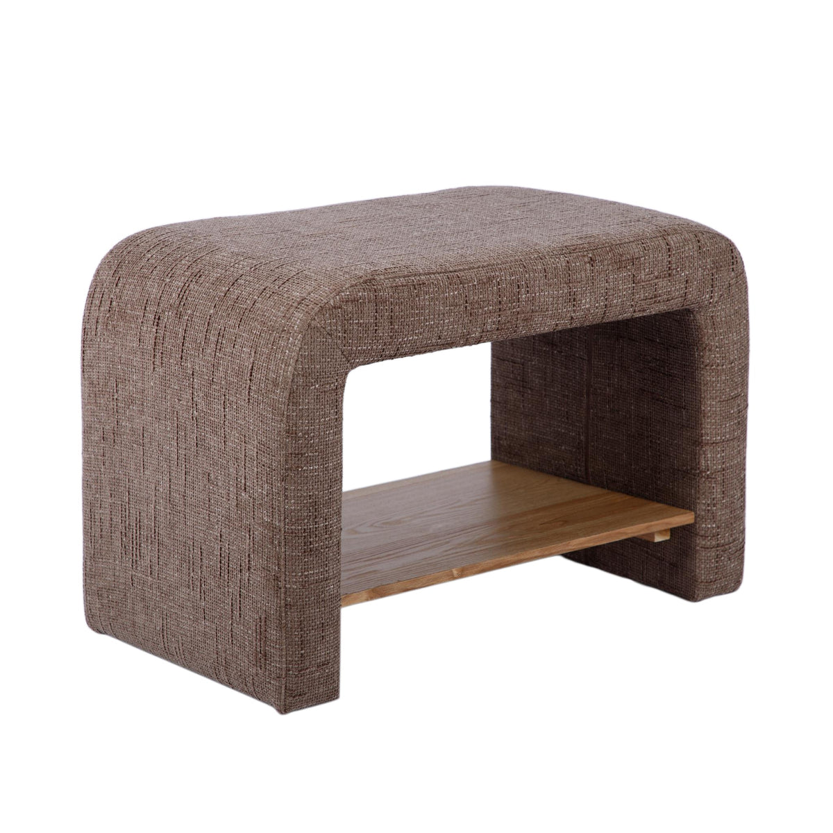 Alvie Taupe Railroad Chenille Storage Side Table by TOV Furniture – photo 2 of 5