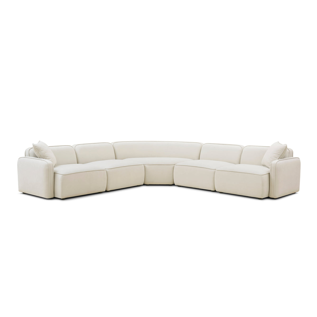 Travie 5-Piece Sand Upcycled Performance Linen Modular Large L-Sectional by TOV Furniture – photo 5 of 6